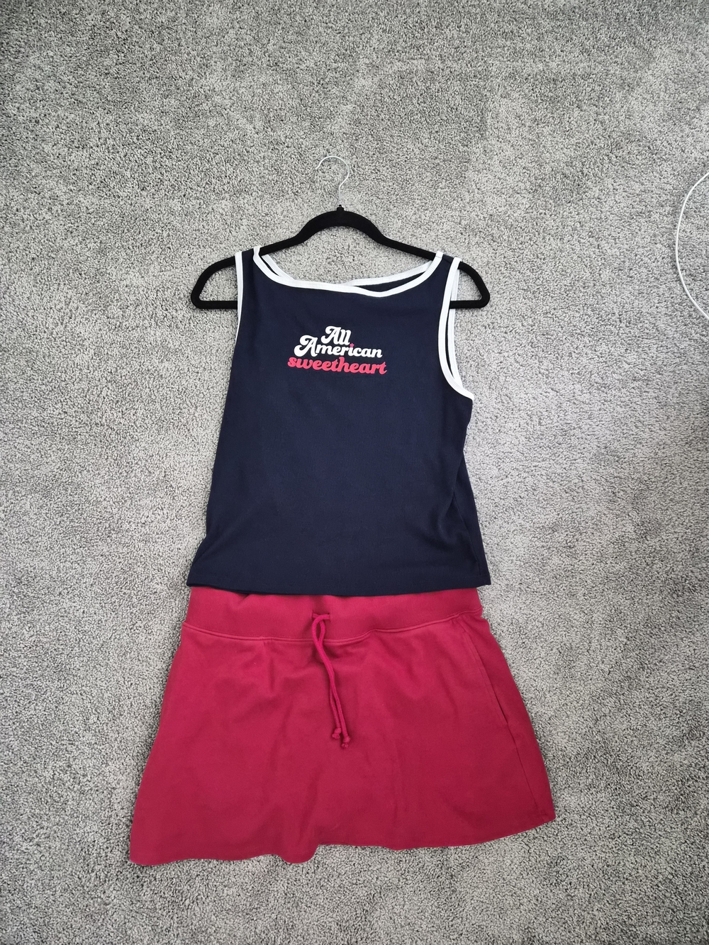 wild fable Navy Tank with Red Skirt Set